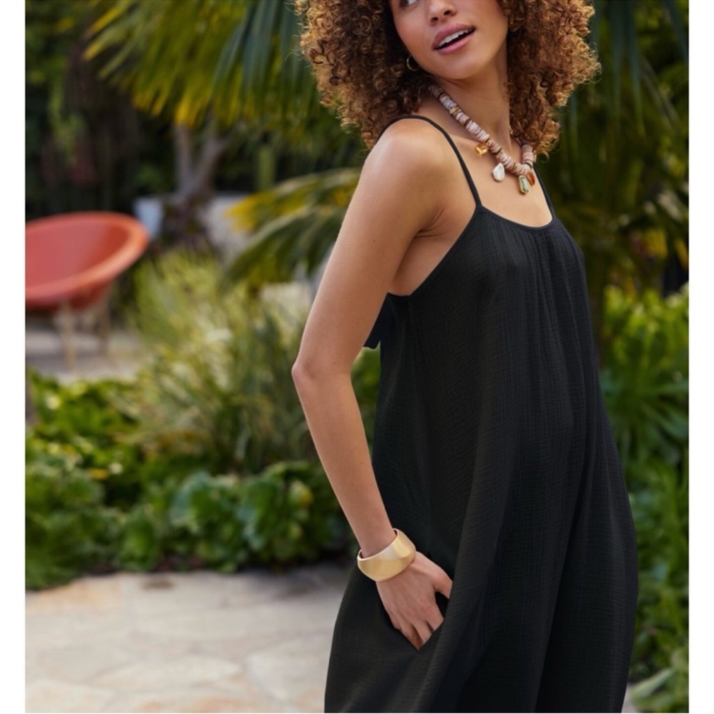 NWT Sol Angeles Gauze Black Maxi Dress M/L - Picture 3 of 12